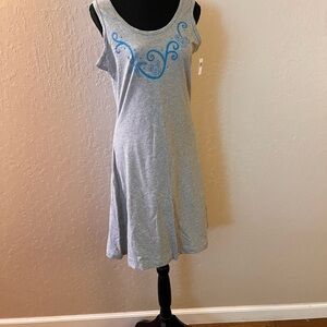 Disney Parks The Little Mermaid heather gray dress featuring blue shell and wave